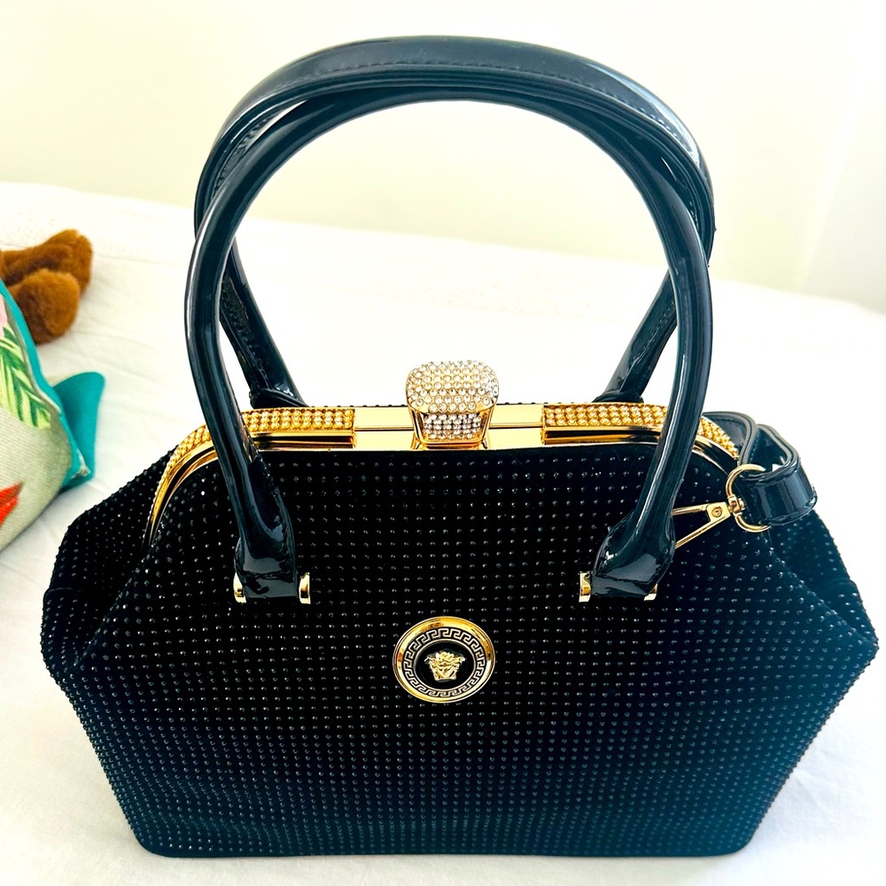 Elegant Black and Gold Handbag